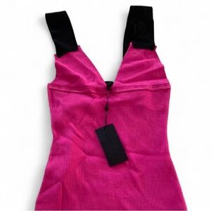 Pink and Black Fitted Dress